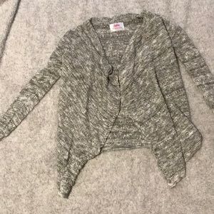 grey knit cardigan